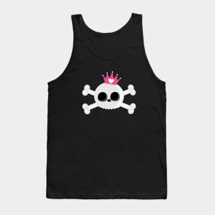 Cute Emo Skull with Crown Tank Top